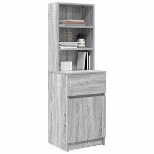 Κομοδίνο Γκρι Sonoma 39x35x125 εκ. από Επεξεργασμένο Ξύλο - Pakobazaar