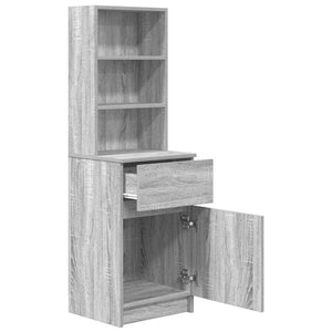 Κομοδίνο Γκρι Sonoma 39x35x125 εκ. από Επεξεργασμένο Ξύλο - Pakobazaar