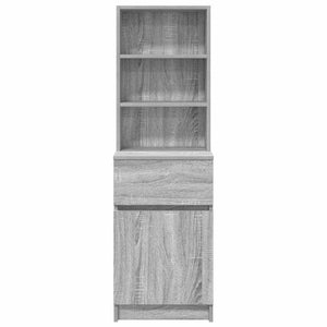 Κομοδίνο Γκρι Sonoma 39x35x125 εκ. από Επεξεργασμένο Ξύλο - Pakobazaar