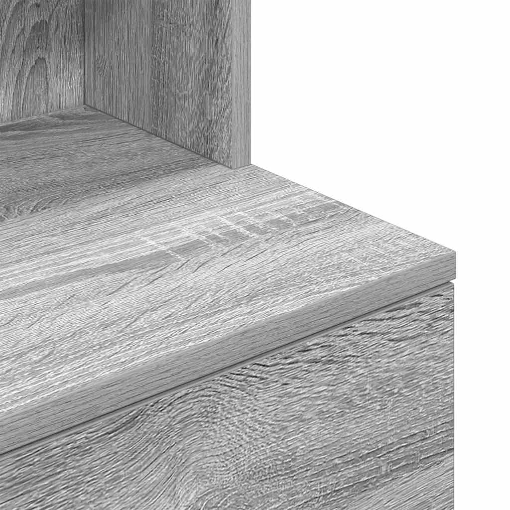 Κομοδίνο Γκρι Sonoma 39x35x125 εκ. από Επεξεργασμένο Ξύλο - Pakobazaar