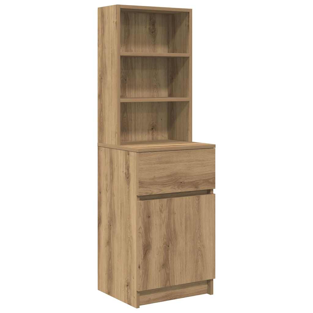 Κομοδίνο Αρτισιανή Δρυς 39x35x125 εκ. από Επεξεργασμένο Ξύλο - Pakobazaar