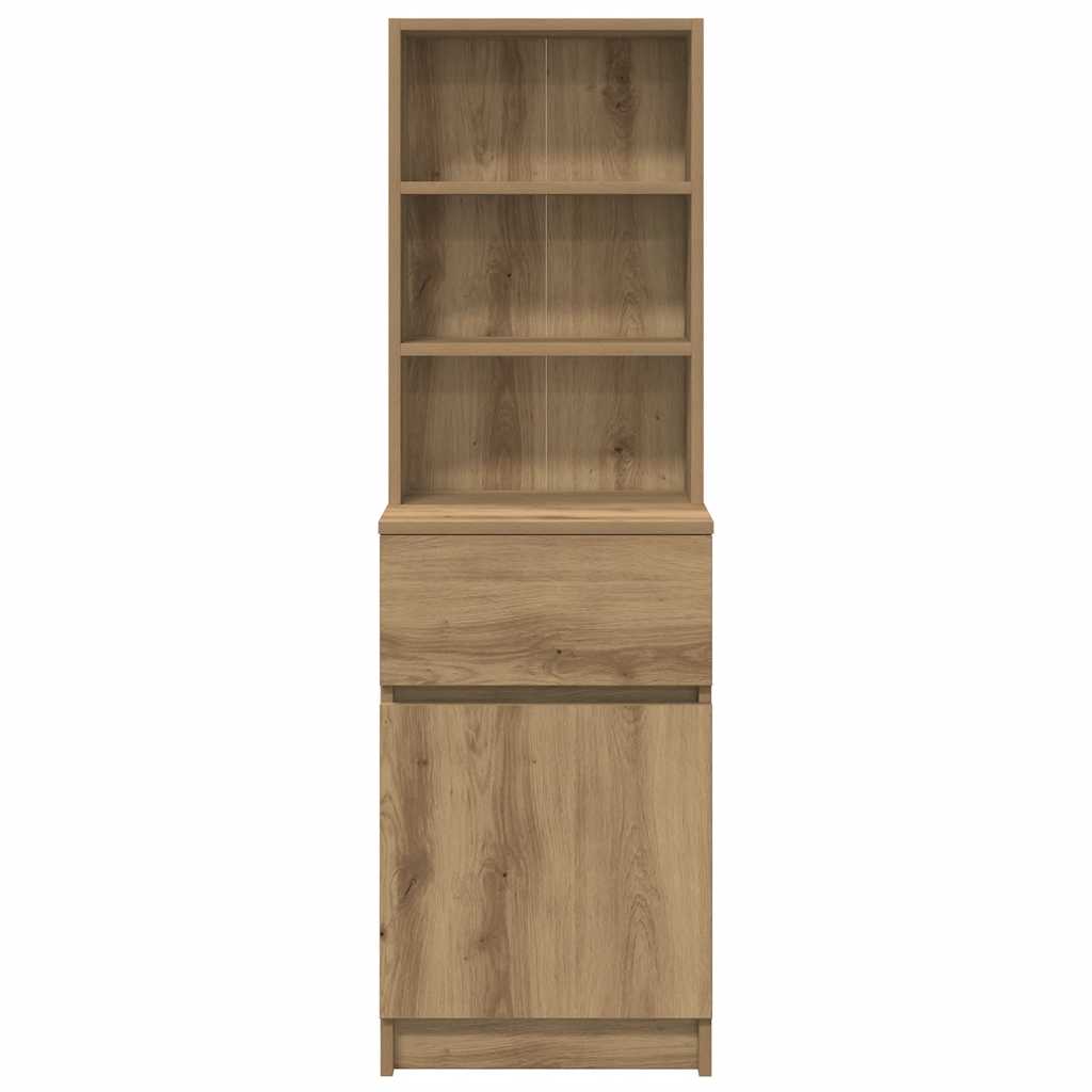 Κομοδίνο Αρτισιανή Δρυς 39x35x125 εκ. από Επεξεργασμένο Ξύλο - Pakobazaar