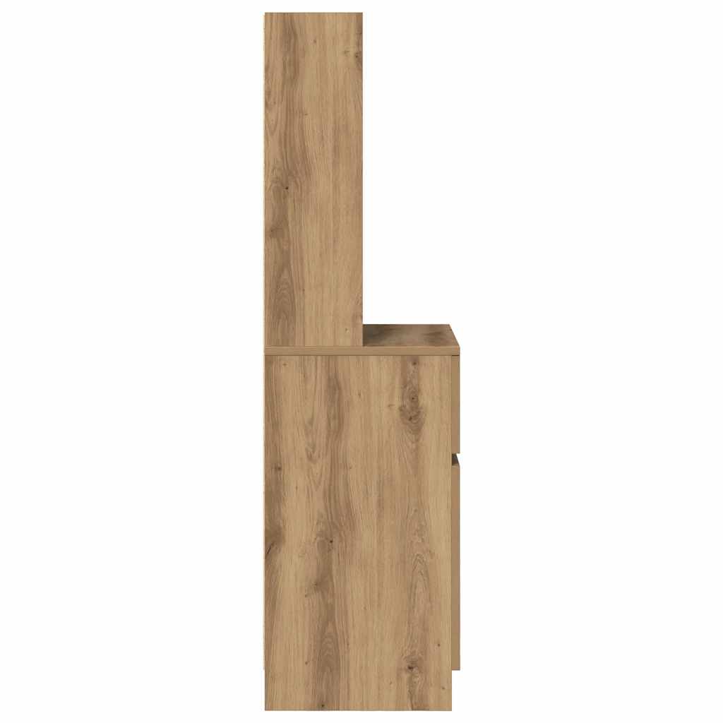 Κομοδίνο Αρτισιανή Δρυς 39x35x125 εκ. από Επεξεργασμένο Ξύλο - Pakobazaar