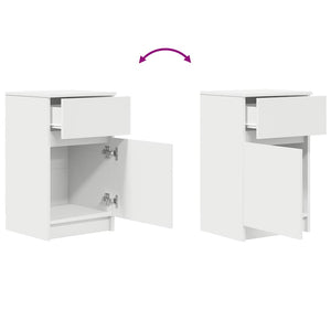 Κομοδίνο λευκό 39x35x65 cm Κατασκευασμένο ξύλο - Pakobazaar