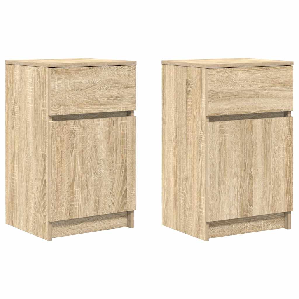 Κομοδίνα 2 τεμ. Sonoma Δρυς 39x35x65 εκ. από Επεξεργασμένο Ξύλο