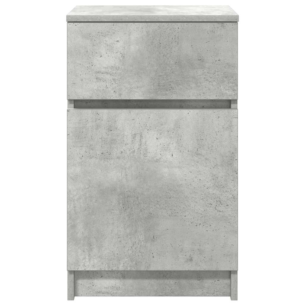 Κομοδίνα 2 τεμ. Γκρι Σκυροδέμ. 39x35x65 εκ. από Επεξεργ. Ξύλο