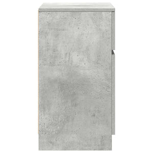 Κομοδίνα 2 τεμ. Γκρι Σκυροδέμ. 39x35x65 εκ. από Επεξεργ. Ξύλο