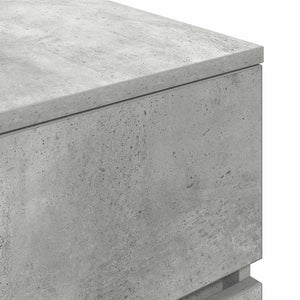 Κομοδίνα 2 τεμ. Γκρι Σκυροδέμ. 39x35x65 εκ. από Επεξεργ. Ξύλο