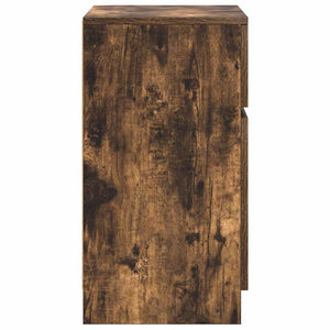 Κομοδίνα 2 τεμ. Καπνιστή Δρυς 39x35x65 εκ. Επεξεργ. Ξύλο