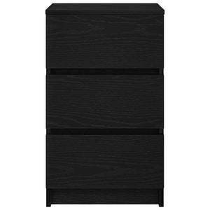 Κομοδίνο με 3 συρτάρια Μαύρο 39x35x65 εκ. - Pakobazaar