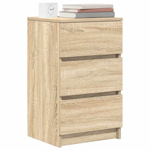 Κομοδίνα με 3 συρτάρια 2 τεμάχια Sonoma Δρυς 39x35x65 εκ. - Pakobazaar