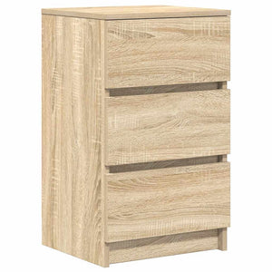 Κομοδίνα με 3 συρτάρια 2 τεμάχια Sonoma Δρυς 39x35x65 εκ. - Pakobazaar