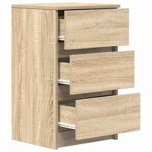 Κομοδίνα με 3 συρτάρια 2 τεμάχια Sonoma Δρυς 39x35x65 εκ. - Pakobazaar