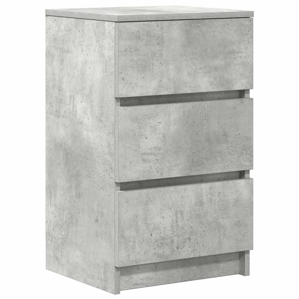 Κομοδίνο με 3 συρτάρια Μπετόν Γκρι 39x35x65 εκ.