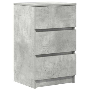 Κομοδίνα με 3 συρτάρια 2 τμχ Μπετόν Γκρι 39x35x65 εκ. - Pakobazaar