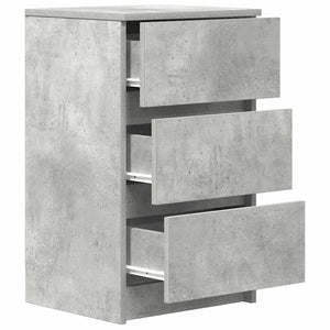 Κομοδίνα με 3 συρτάρια 2 τμχ Μπετόν Γκρι 39x35x65 εκ. - Pakobazaar