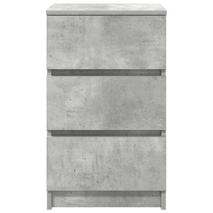 Κομοδίνα με 3 συρτάρια 2 τμχ Μπετόν Γκρι 39x35x65 εκ. - Pakobazaar