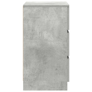 Κομοδίνα με 3 συρτάρια 2 τμχ Μπετόν Γκρι 39x35x65 εκ. - Pakobazaar