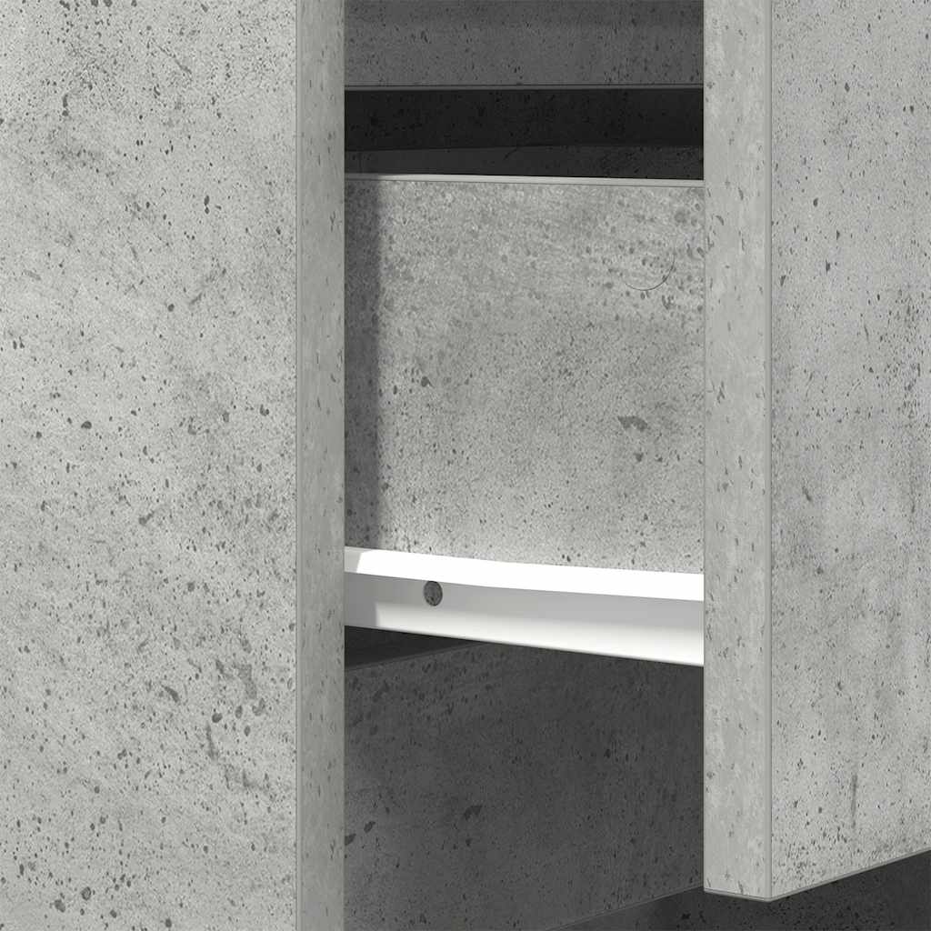 Κομοδίνα με 3 συρτάρια 2 τμχ Μπετόν Γκρι 39x35x65 εκ. - Pakobazaar