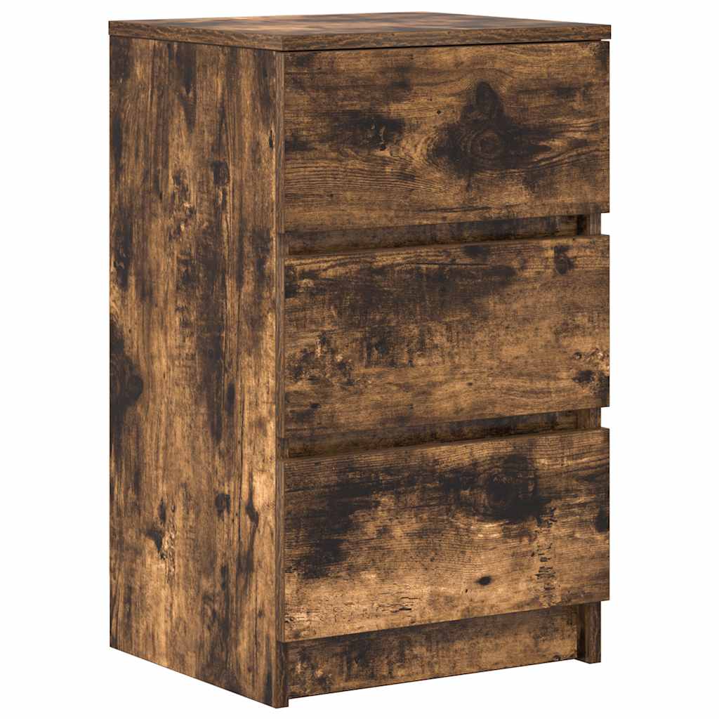 Κομοδίνο με 3 συρτάρια Καπνιστή δρυς 39x35x65 εκ.