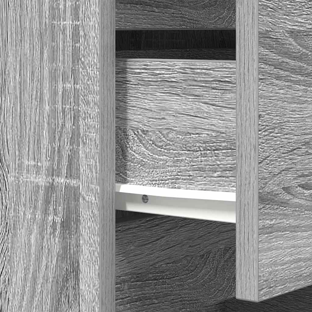 Κομοδίνο με 3 συρτάρια Γκρι Sonoma 39x35x65 εκ.