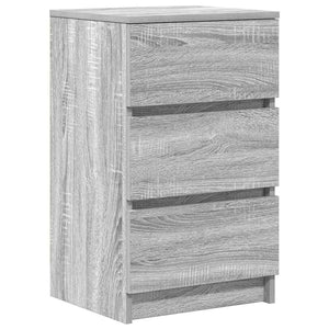 Κομοδίνα με 3 συρτάρια 2 τεμάχια Γκρι Sonoma 39x35x65 εκ.