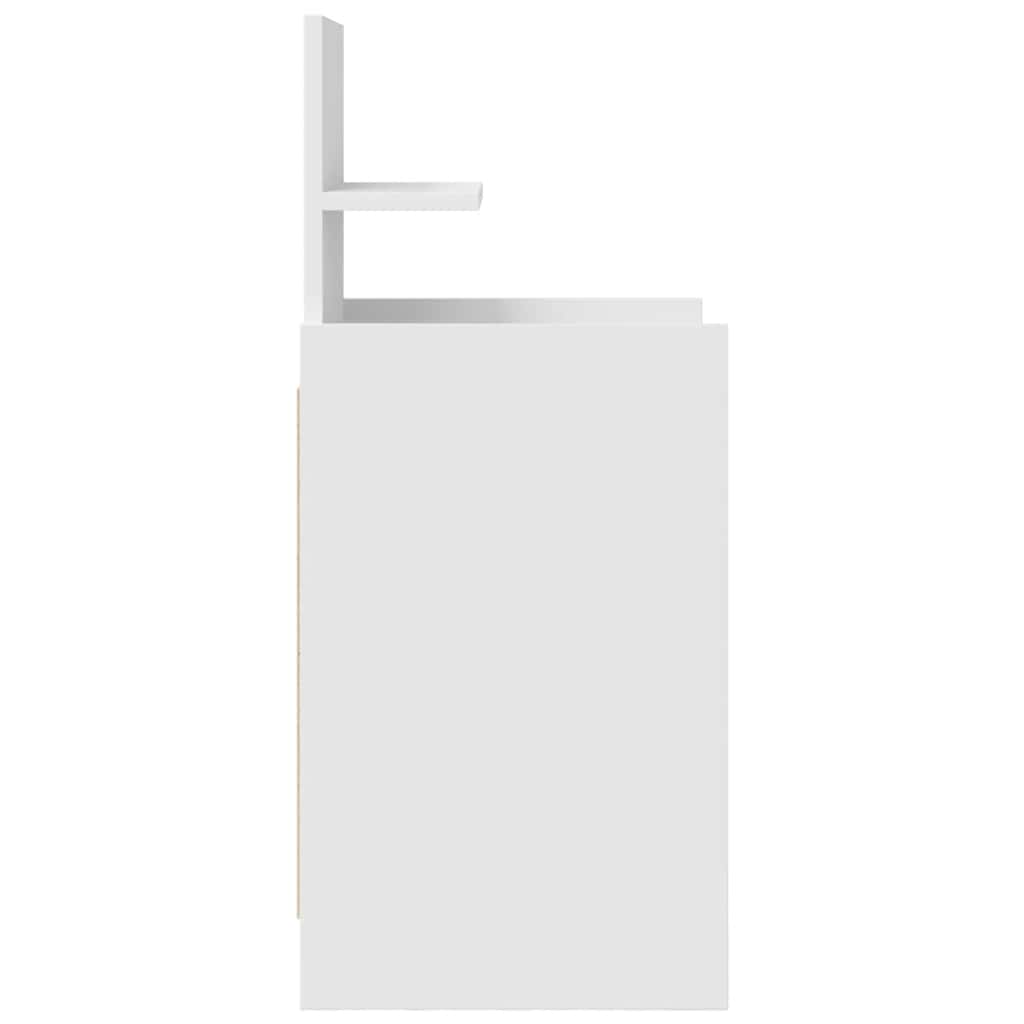 Κομοδίνο με 2 συρτάρια Λευκό 38x34x80 cm - Pakobazaar