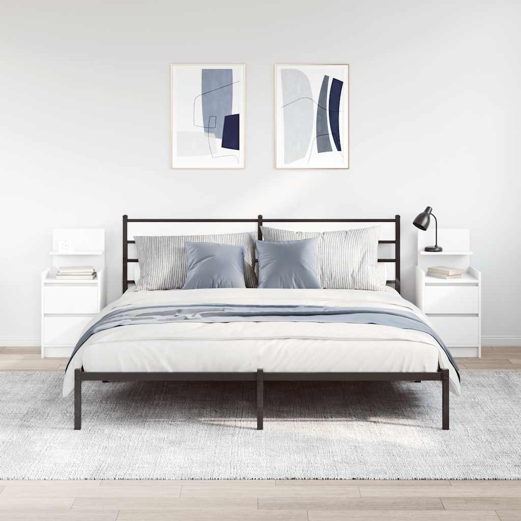 Κομοδίνα με 2 συρτάρια 2 τεμάχια Λευκό 38x34x80 εκ. - Pakobazaar