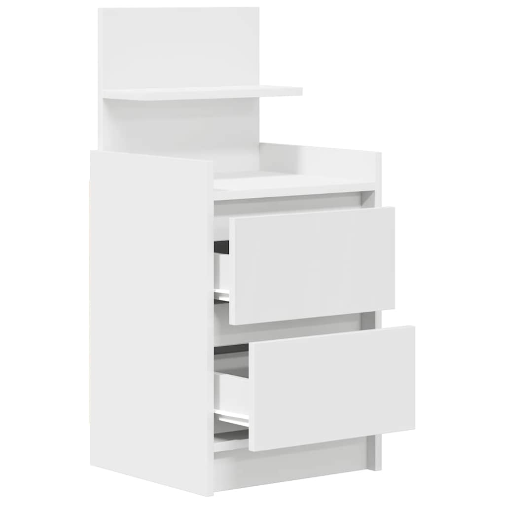 Κομοδίνα με 2 συρτάρια 2 τεμάχια Λευκό 38x34x80 εκ. - Pakobazaar