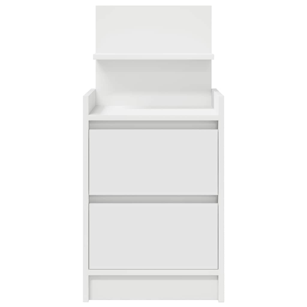 Κομοδίνα με 2 συρτάρια 2 τεμάχια Λευκό 38x34x80 εκ. - Pakobazaar