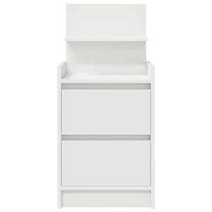Κομοδίνα με 2 συρτάρια 2 τεμάχια Λευκό 38x34x80 εκ. - Pakobazaar