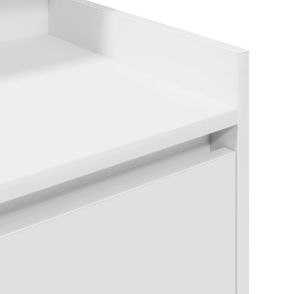 Κομοδίνα με 2 συρτάρια 2 τεμάχια Λευκό 38x34x80 εκ. - Pakobazaar