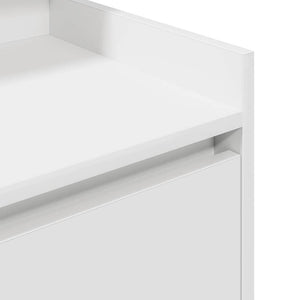 Κομοδίνα με 2 συρτάρια 2 τεμάχια Λευκό 38x34x80 εκ. - Pakobazaar