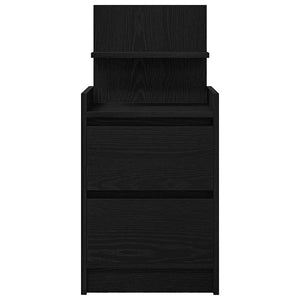 Κομοδίνο με 2 συρτάρια Μαύρο 38x34x80 εκ.