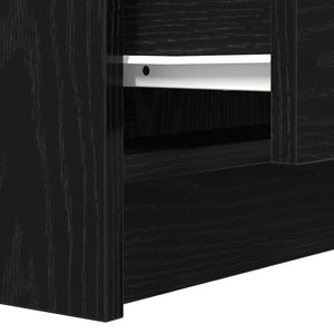 Κομοδίνο με 2 συρτάρια Μαύρο 38x34x80 εκ.