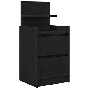 Κομοδίνα με 2 συρτάρια 2 τεμάχια Μαύρο 38x34x80 εκ.