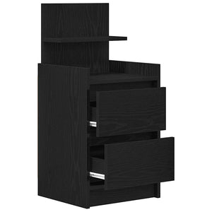 Κομοδίνα με 2 συρτάρια 2 τεμάχια Μαύρο 38x34x80 εκ.