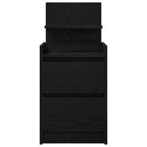 Κομοδίνα με 2 συρτάρια 2 τεμάχια Μαύρο 38x34x80 εκ.
