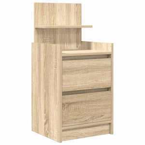 Κομοδίνα με 2 συρτάρια 2 τεμάχια Sonoma Δρυς 38x34x80 εκ. - Pakobazaar