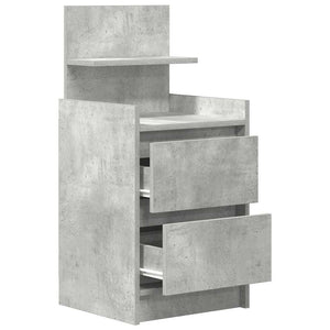 Κομοδίνο με 2 συρτάρια Γκρι Σκυροδέματος 38x34x80 εκ.