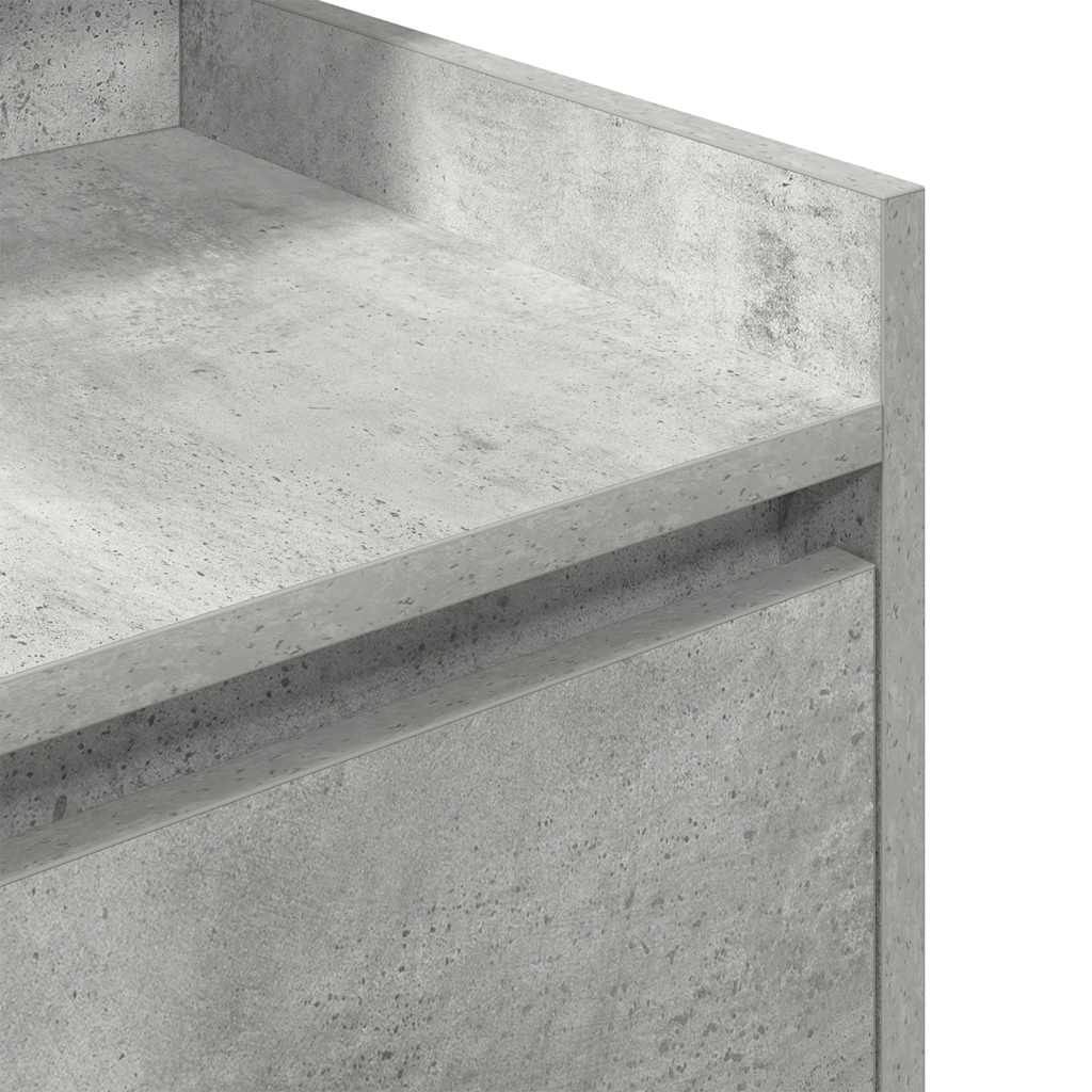 Κομοδίνο με 2 συρτάρια Γκρι Σκυροδέματος 38x34x80 εκ.