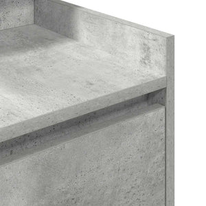Κομοδίνο με 2 συρτάρια Γκρι Σκυροδέματος 38x34x80 εκ.