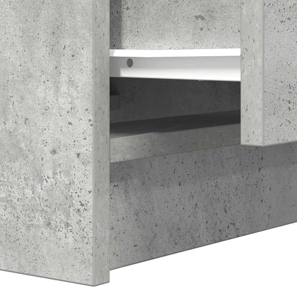 Κομοδίνο με 2 συρτάρια Γκρι Σκυροδέματος 38x34x80 εκ.