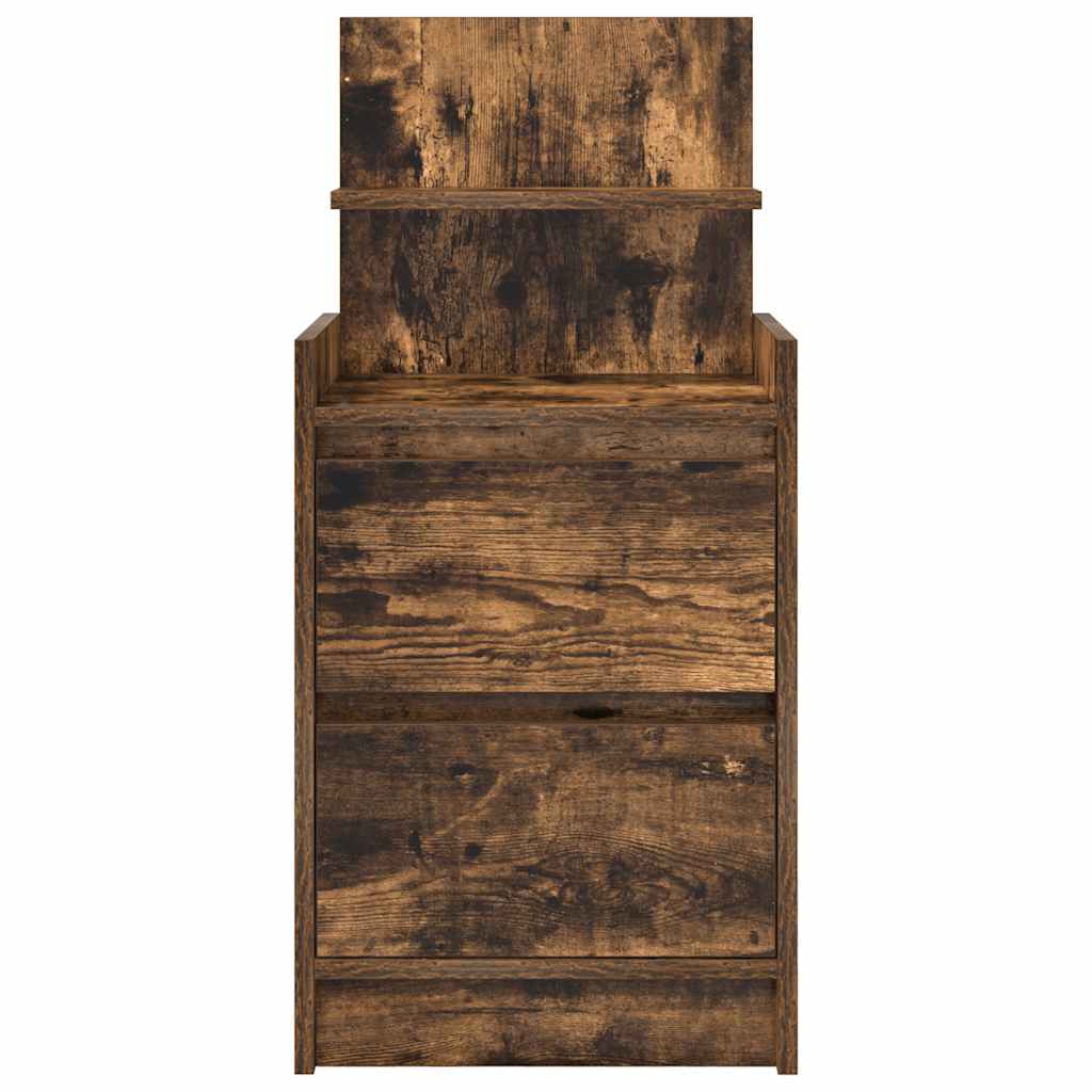 Κομοδίνο με 2 συρτάρια Καπνιστή Δρυς 38x34x80 εκ.