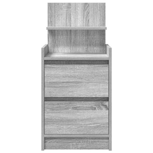 Κομοδίνο με 2 συρτάρια Γκρι Sonoma 38x34x80 εκ.