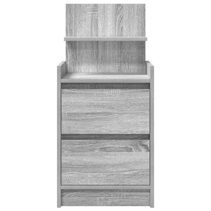 Κομοδίνα με 2 συρτάρια 2 τεμάχια Γκρι Sonoma 38x34x80 εκ. - Pakobazaar