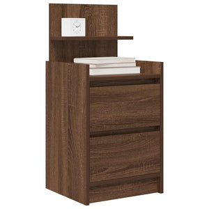 Κομοδίνο με 2 συρτάρια Καφέ Δρυς 38x34x80 εκ. - Pakobazaar