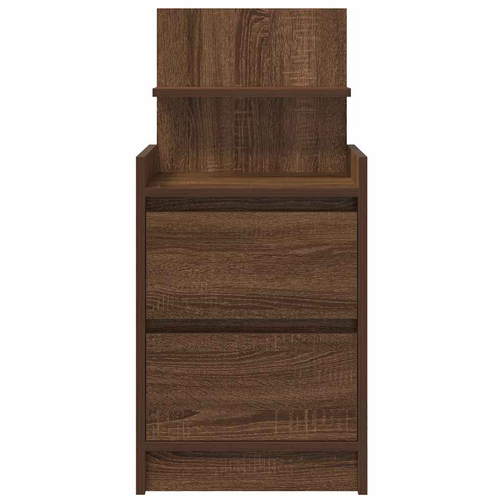 Κομοδίνο με 2 συρτάρια Καφέ Δρυς 38x34x80 εκ. - Pakobazaar