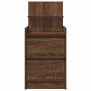 Κομοδίνο με 2 συρτάρια Καφέ Δρυς 38x34x80 εκ. - Pakobazaar