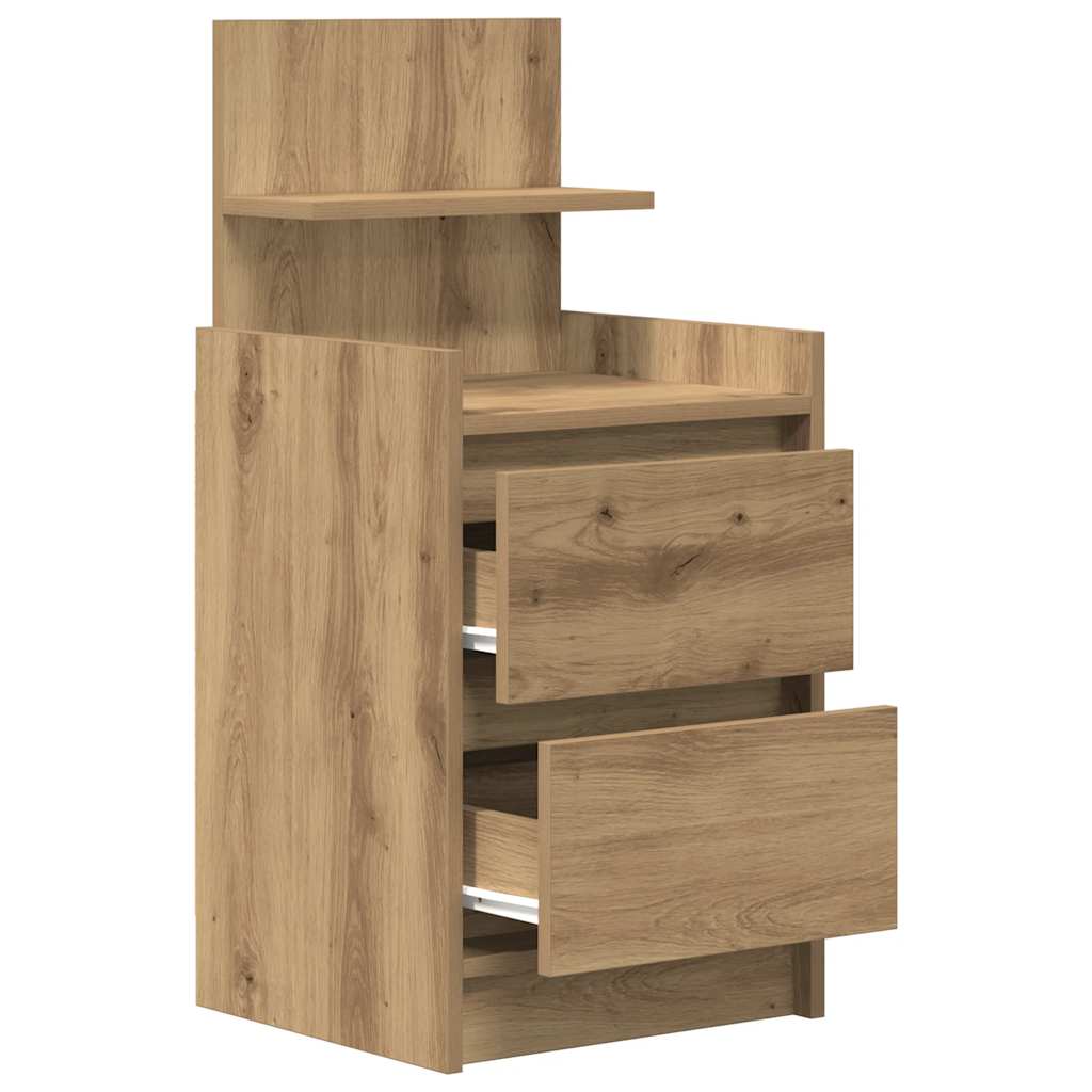 Κομοδίνο με 2 συρτάρια Αρτισιανή Δρυς 38x34x80 εκ.